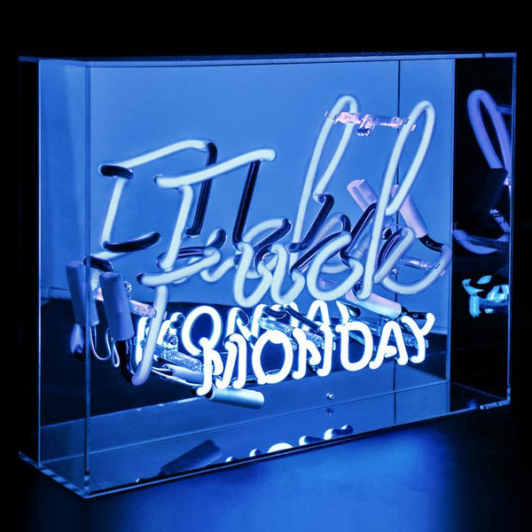 Néon FUCK MONDAY Bleu Locomocean | Boutique d'objets cadeaux designs