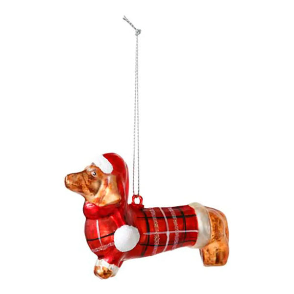 ダックスフンドのクリスマスオーナメント