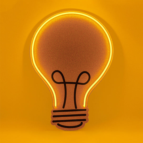 Cork Pinboard with LED - Bulb