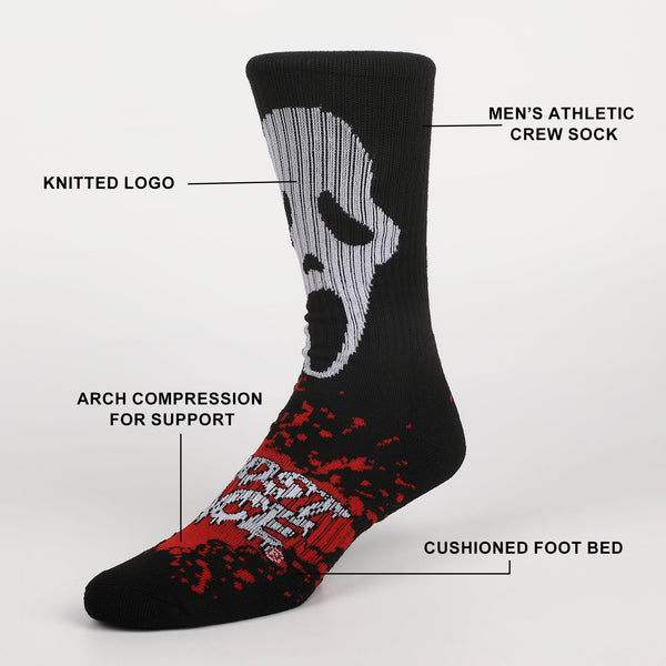 Chaussettes homme Ghost Face - Ghostface Mask avec texte et Splatter Athletic