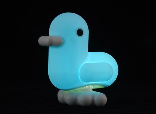 Luce notturna a forma di anatra blu pastello
