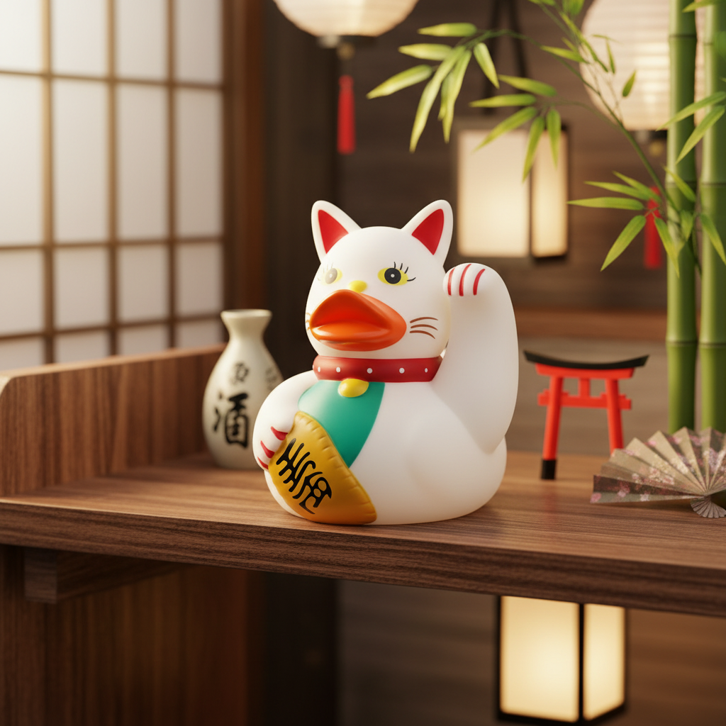 Lucky Cat Rubber Duck