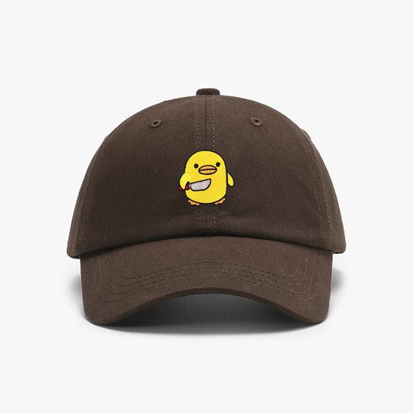 Cuchillo bordado con gorra de pato amarilla