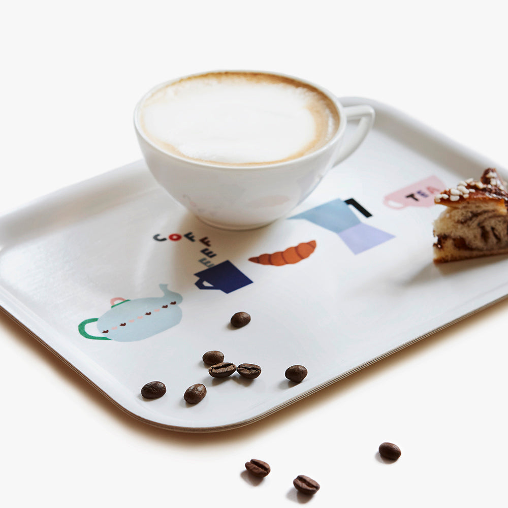 COFFEE & TEA 長方形サービングトレイ - 27x20 cm