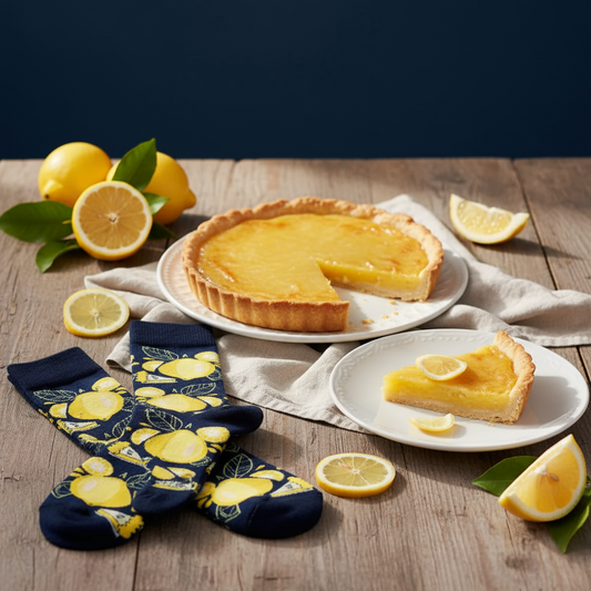 Calcetines de limón y tarta de limón