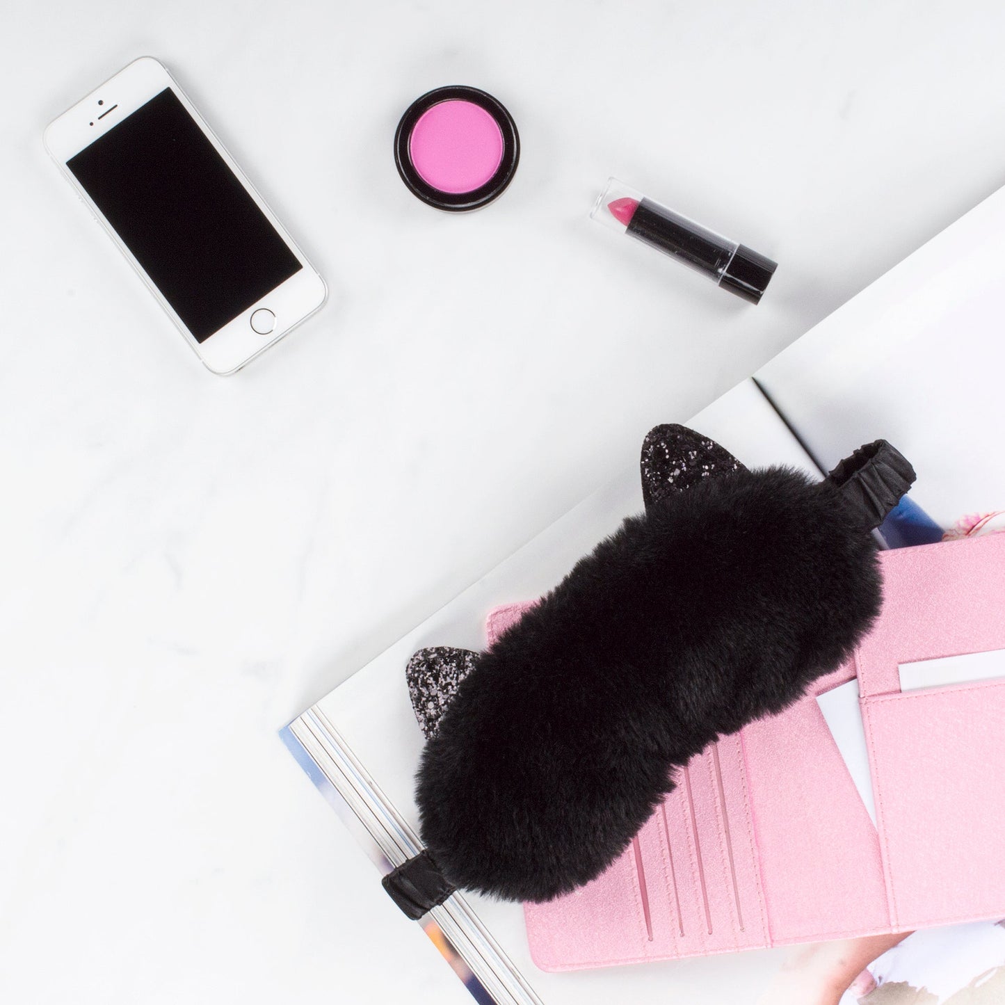 Masque de sommeil – en peluche chat – chat noir