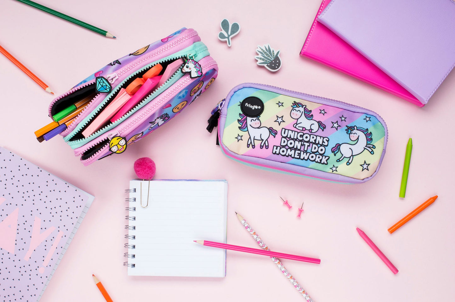 Trousse scolaire – licorne & Homework