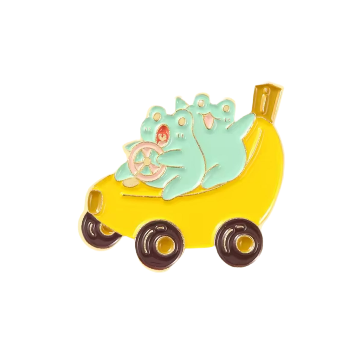 pins grenouille qui conduit une banane