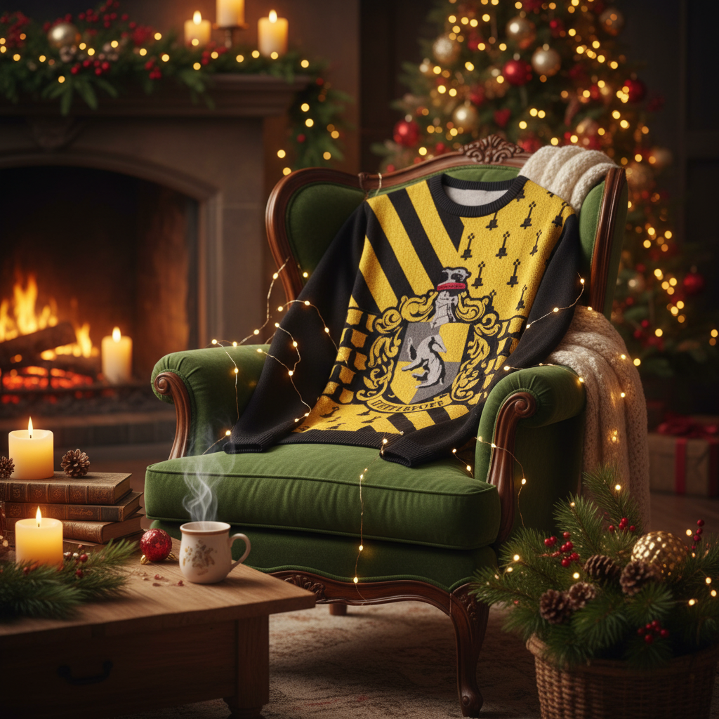 Suéter navideño de Harry Potter - Hufflepuff