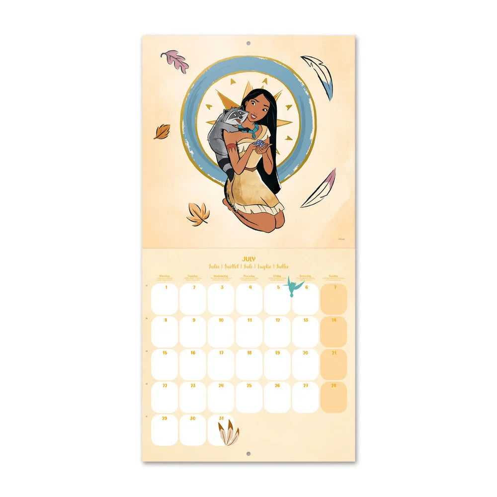 Calendario de pared de princesas Disney 2024