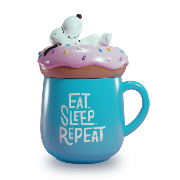 Taza 3D de Snoopy: comer, dormir y repetir