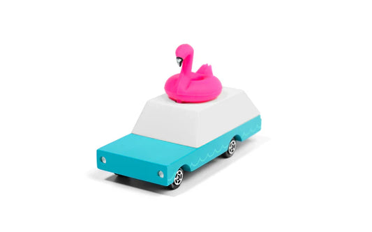 Coche de madera Candycar World - Flamenco rosa