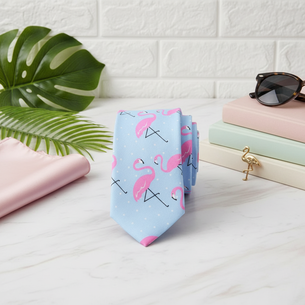 Cravate Flamant Rose