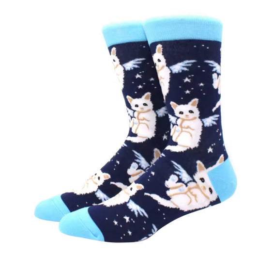 Calcetines de gato alado