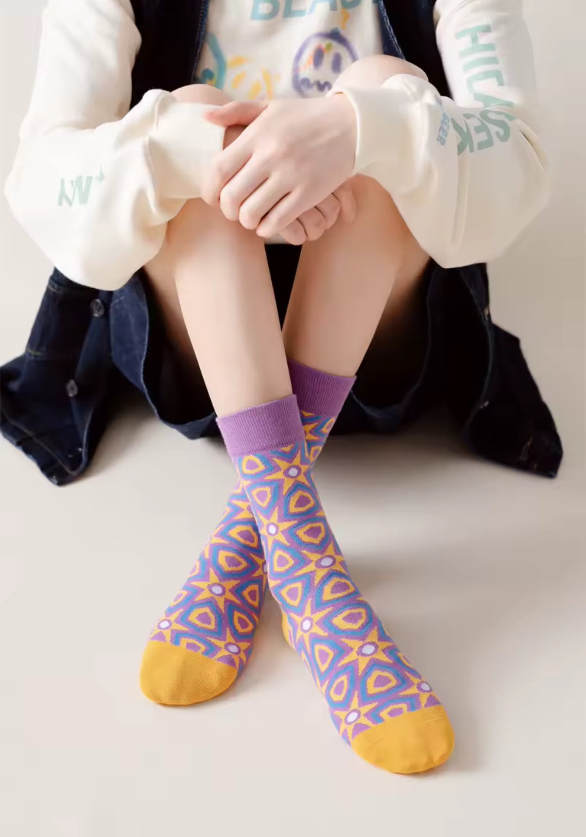 Purple Mosaic Socks