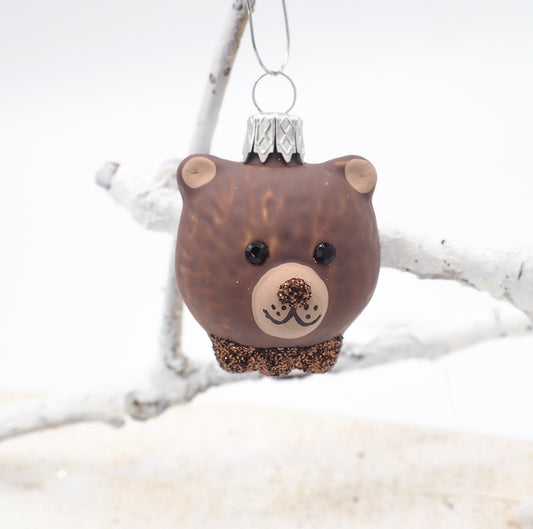 Brown Bear Head Christmas Ball