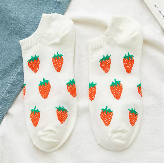 chaussettes courtes fraises