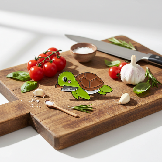 Pin's Tortue avec un Couteau