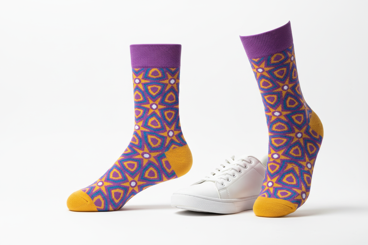 Calcetines de mosaico morado