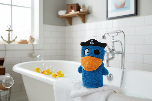 Guante de baño pirata de pato