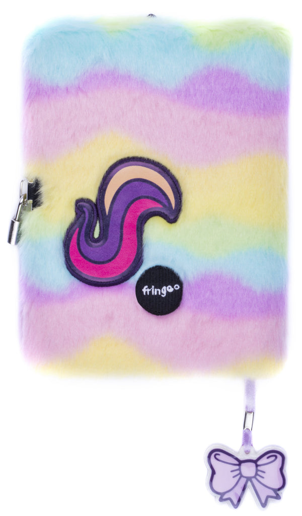 Carnet en peluche – blanc licorne