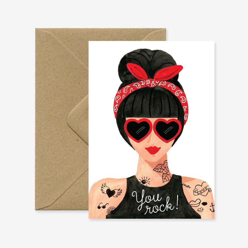 Hipster Girl - Carte de voeux