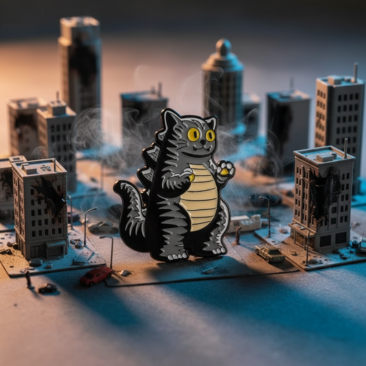 Pin's Chat "Catzilla"