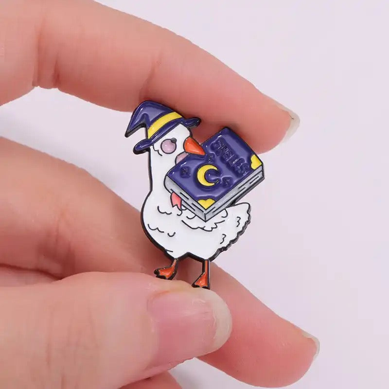 Pin de pato mago blanco