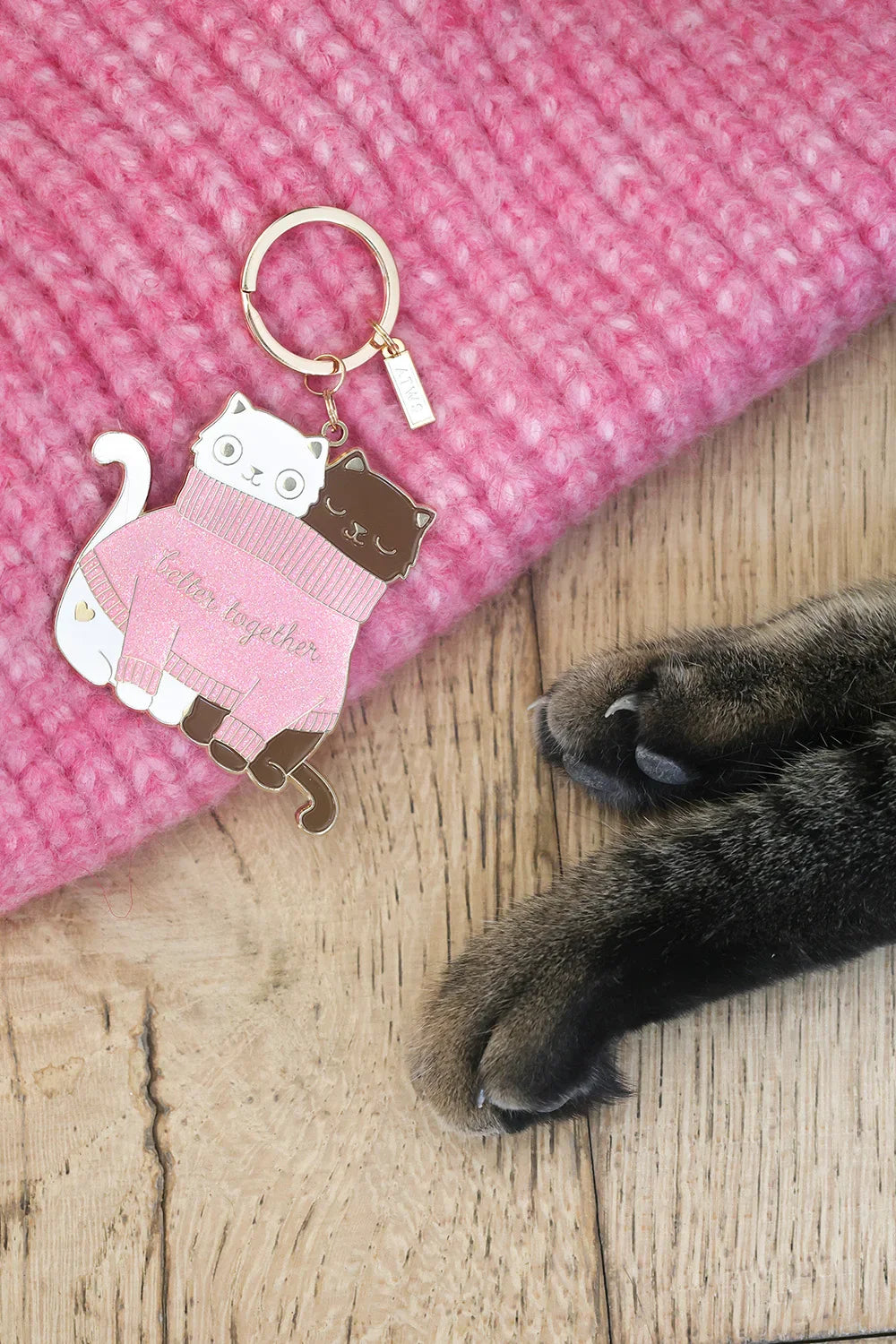 2 Cats in a Sweater - Keychain