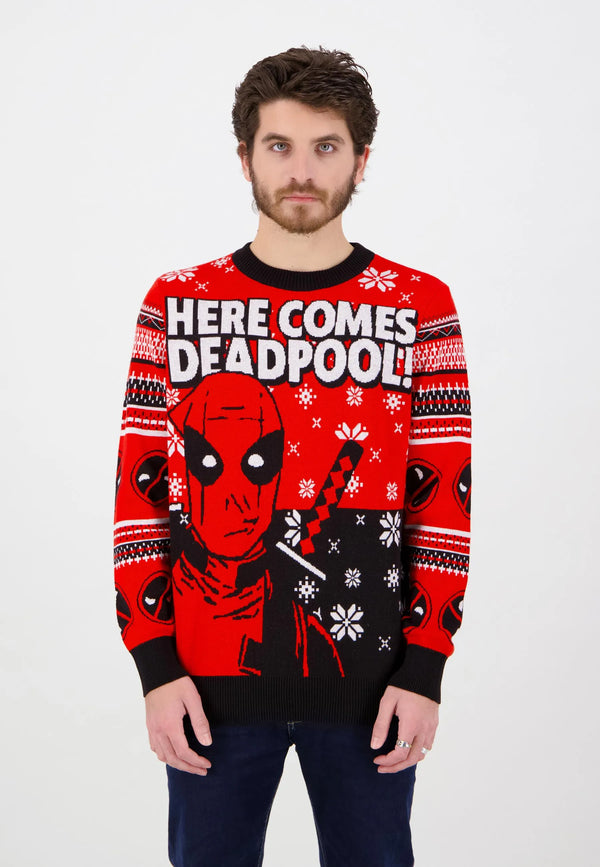Deadpool kersttrui "Here Comes Deadpool"