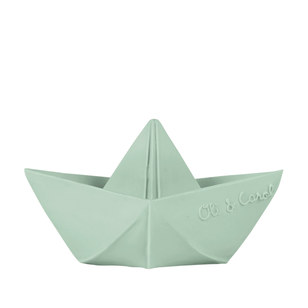Bateau Origami Menthe – Jouet de bain et dentition bébé