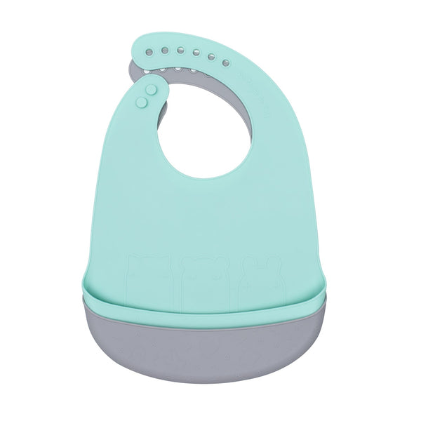 Lot de 2 Bavoirs Minty Green et Gris