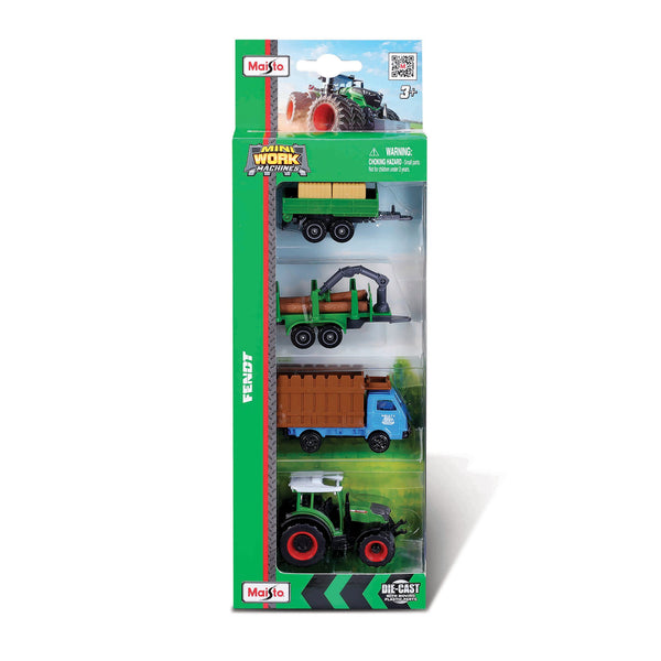 MINI MACHINES DE TRAVAIL - PACK DE 4 TRACTEURS FENDT