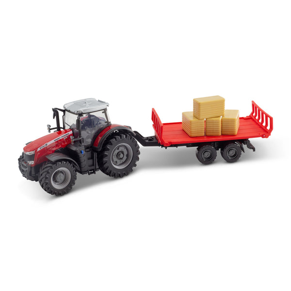 TRACTEUR MASSEY FERGUSSON 3" 8S.265 AVEC REMORQUE À BALLES