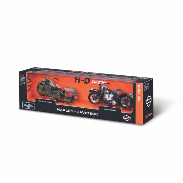 1:18 HARLEY DAVIDSON DECADE DUOS 40'S - 1942 WLA FLATHEAD & 1948 FL PANHEAD