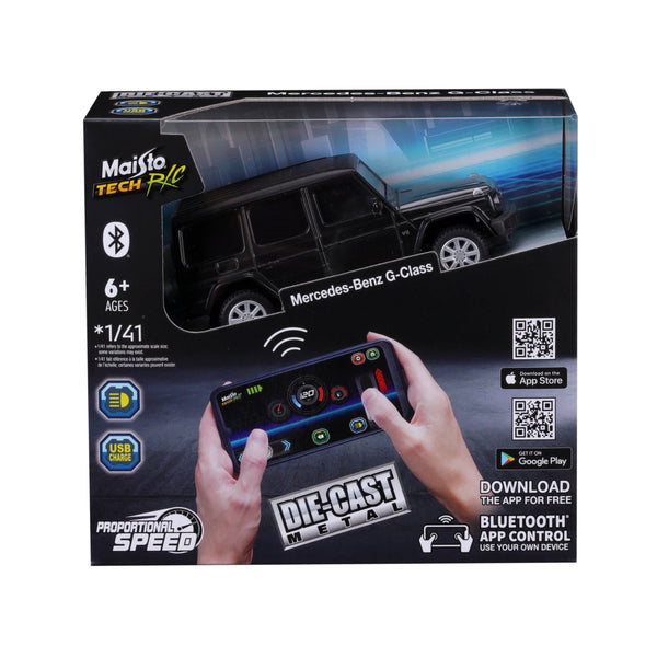 MINI VOITURE TÉLÉCOMMANDÉE MERCEDES CLASSE G EN MÉTAL MOULÉ SOUS PRESSION BLUETOOTH À L'ÉCHELLE 1:41 AVEC BOÎTE DE FENÊTRE