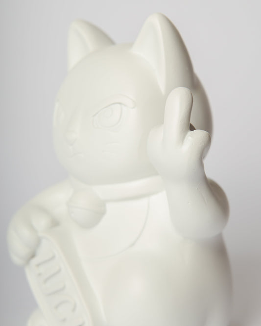 Chat Chanceux « Fuck » Blanc