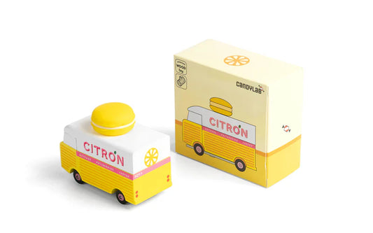 Camioneta de madera Candycar World: camioneta Lemon Macaron