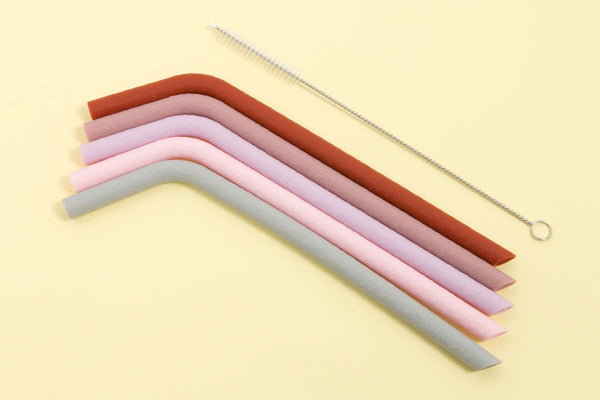 Set di cannucce in silicone Earth & Bloom da 5 pezzi