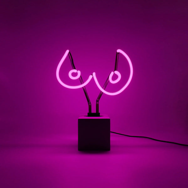 Neon "breasts" sign