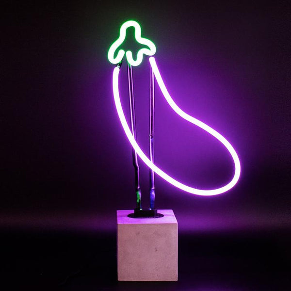 Lampe Néon Aubergine Locomocean | Boutique d'objets cadeaux designs