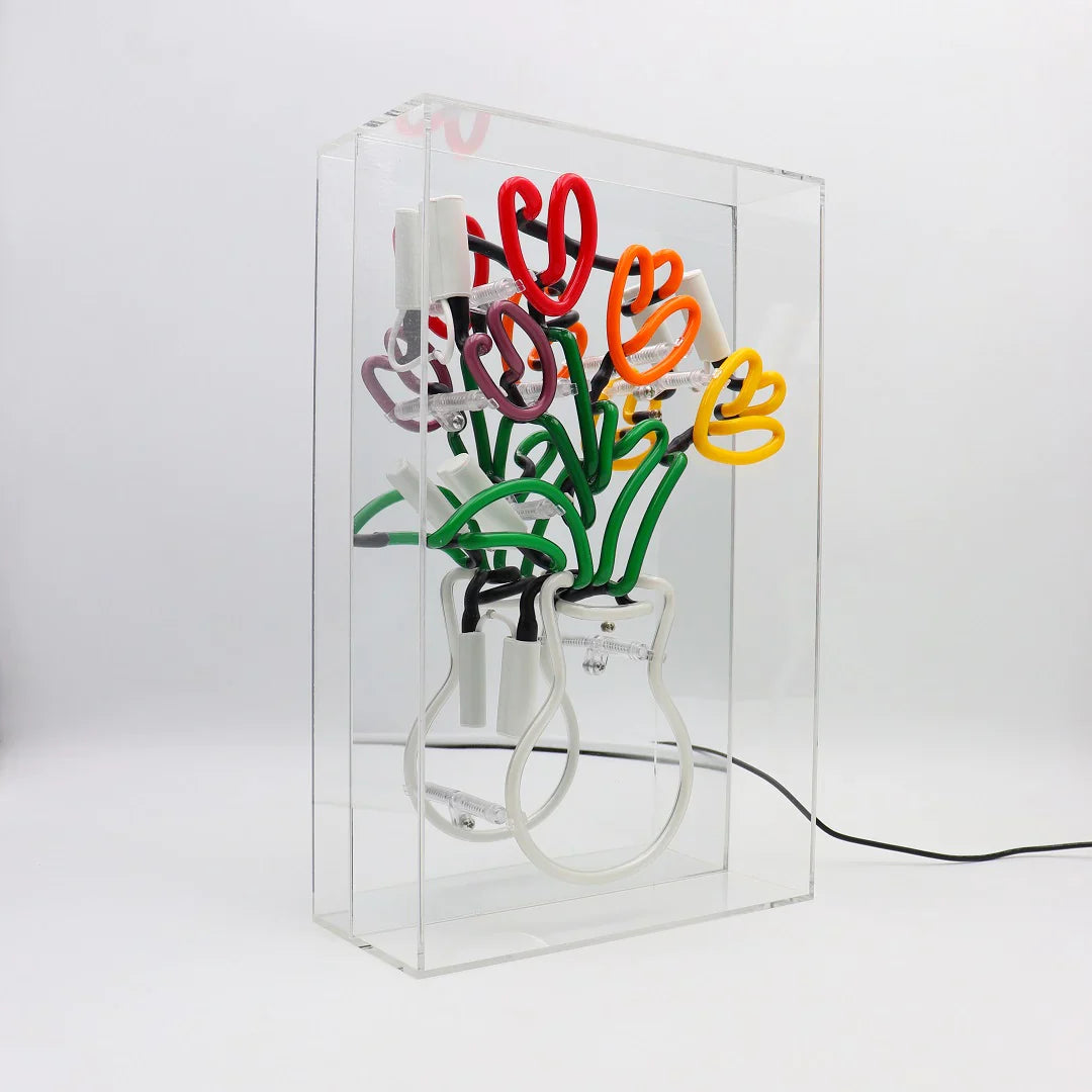 Neon Vase of Tulips