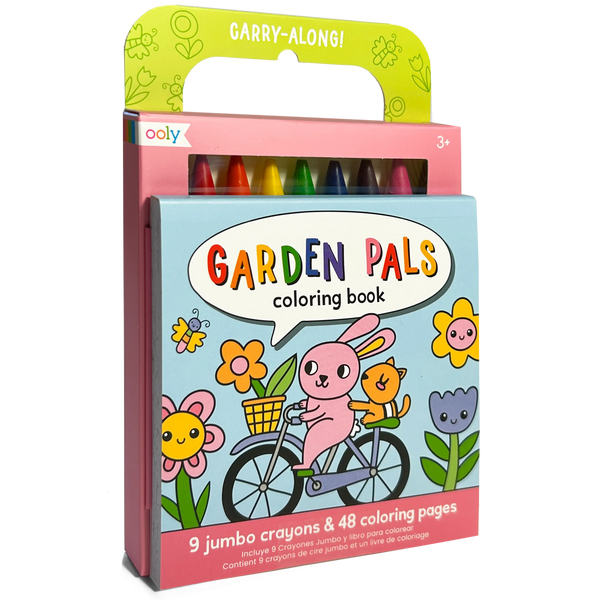 Kit de coloriage nomade Carry Along Jardin – 48 pages et 9 crayons – OOLY