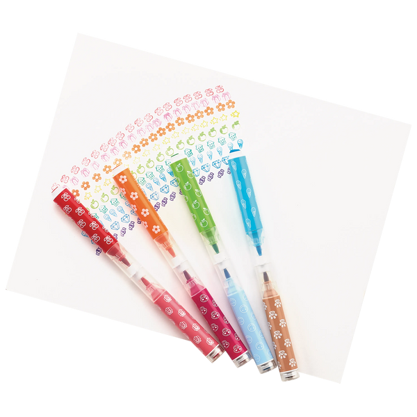 Feutres pinceaux et tampons double pointe Stampables – Lot de 18 – OOLY