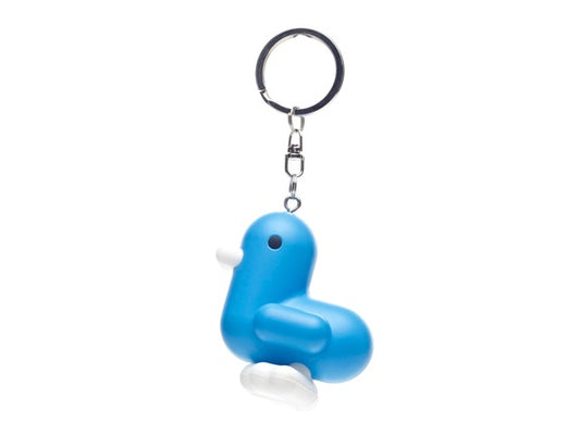 Neon Blue Duck Key Ring