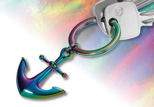 Anodized Anchor Key Ring