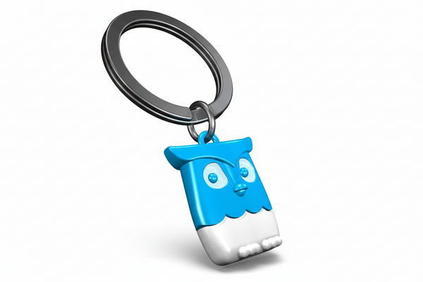Porte clés Hibou Bleu