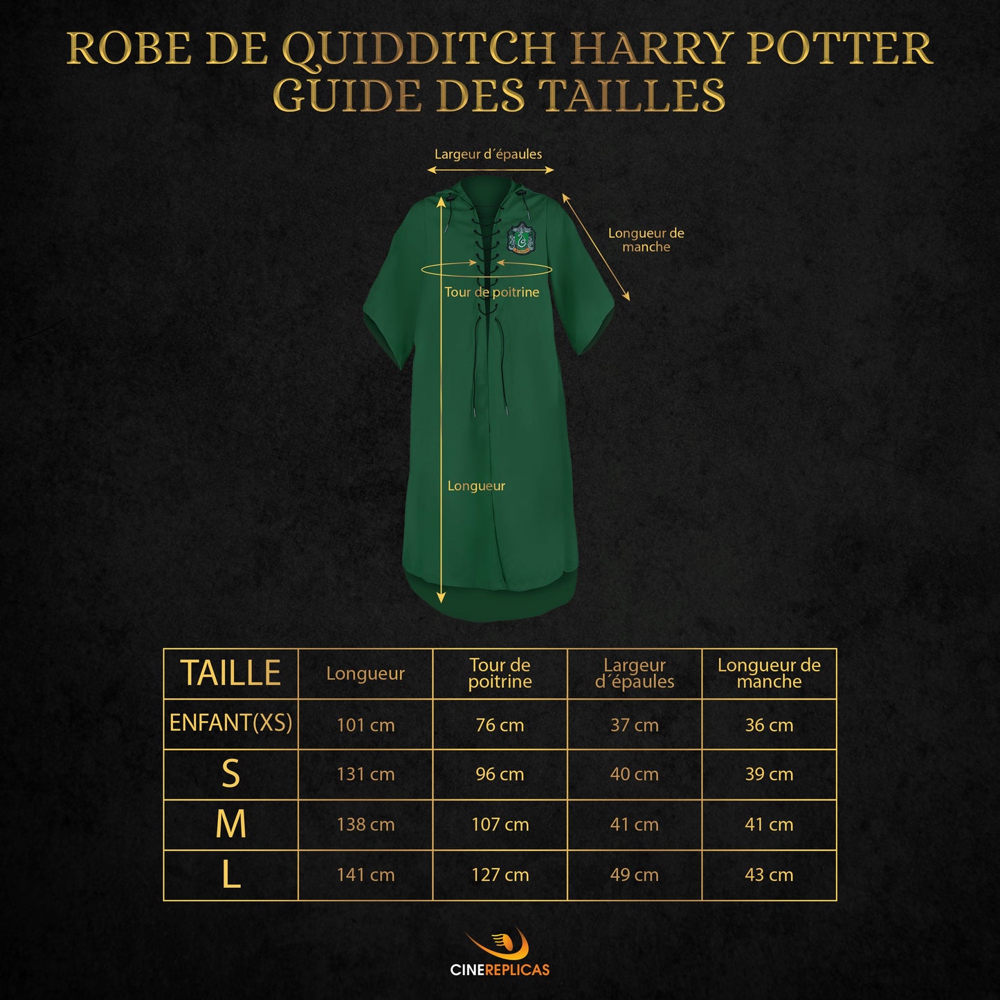 Robe de Quidditch Serpentard personnalisable