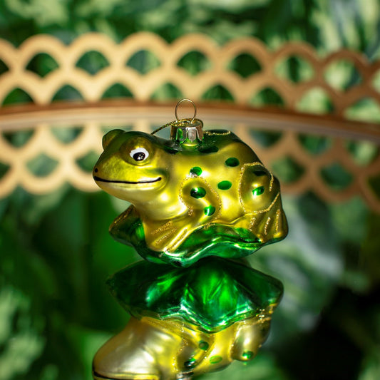 Frog-shaped ball on a leaf