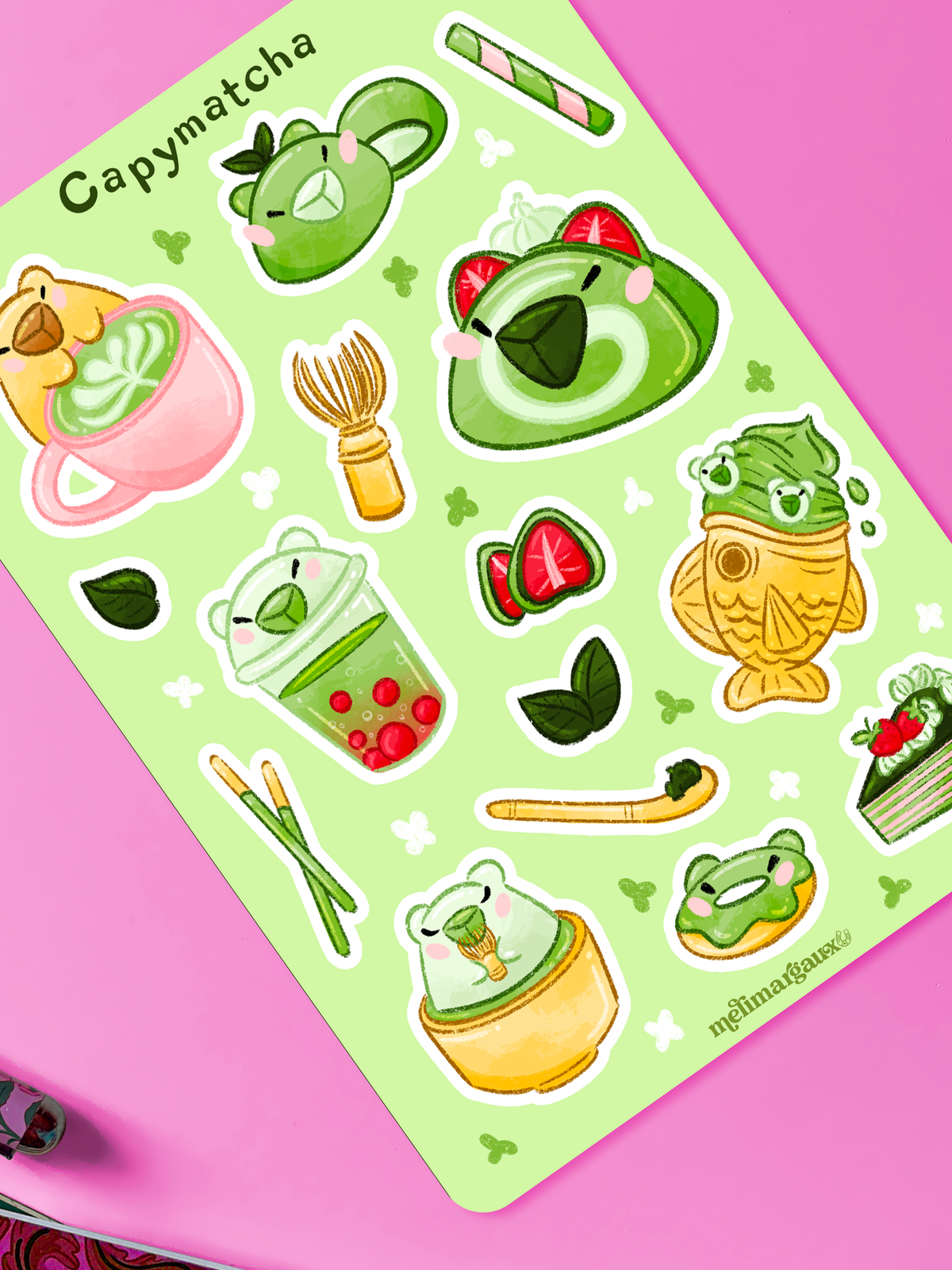 Capymatcha | Hoja de Stickers